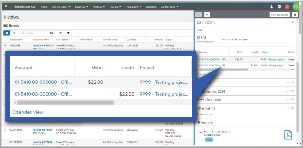 Accounting entries generated automatically in FENXT