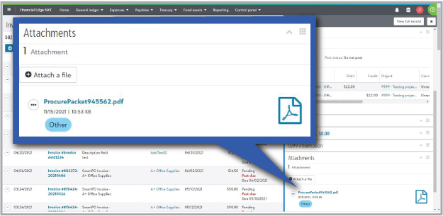 Purchase documentation PDF accessible from SmartPO and FENXT
