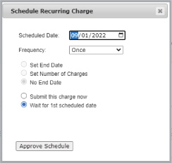 Options allow users to customize a variety of recurring charges.