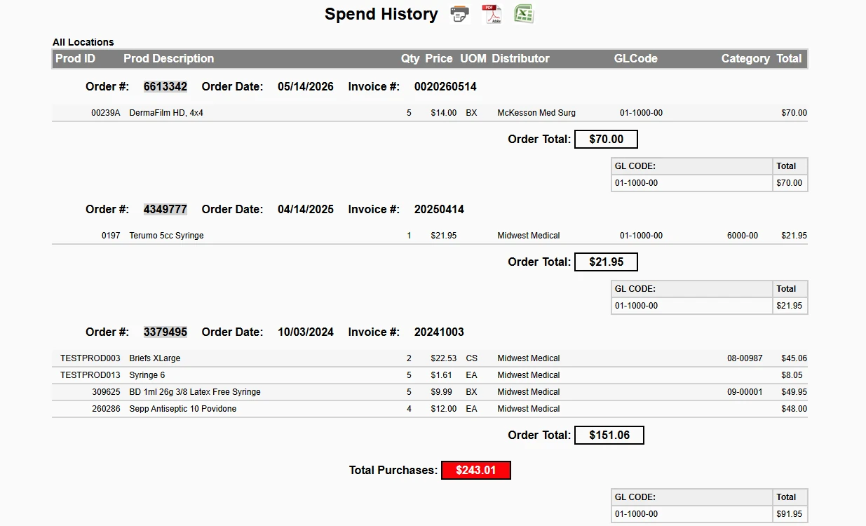 Reports can be exported to popular data formats like Acrobat and Excel.