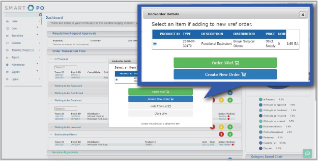 Item Cross Referencing makes it easy to find substitutes when an item is backordered or unavailable.